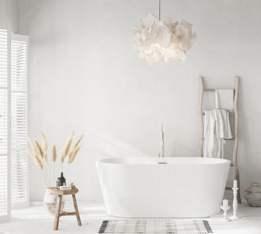 59 inch Bathtub in Glossy White with Brushed Nickel Trim