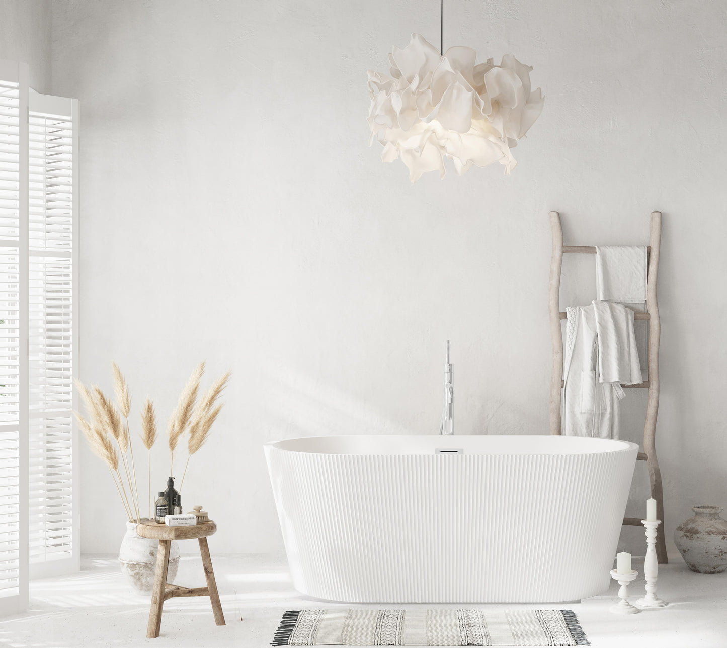 59 inch Bathtub in Glossy White with Chrome Trim