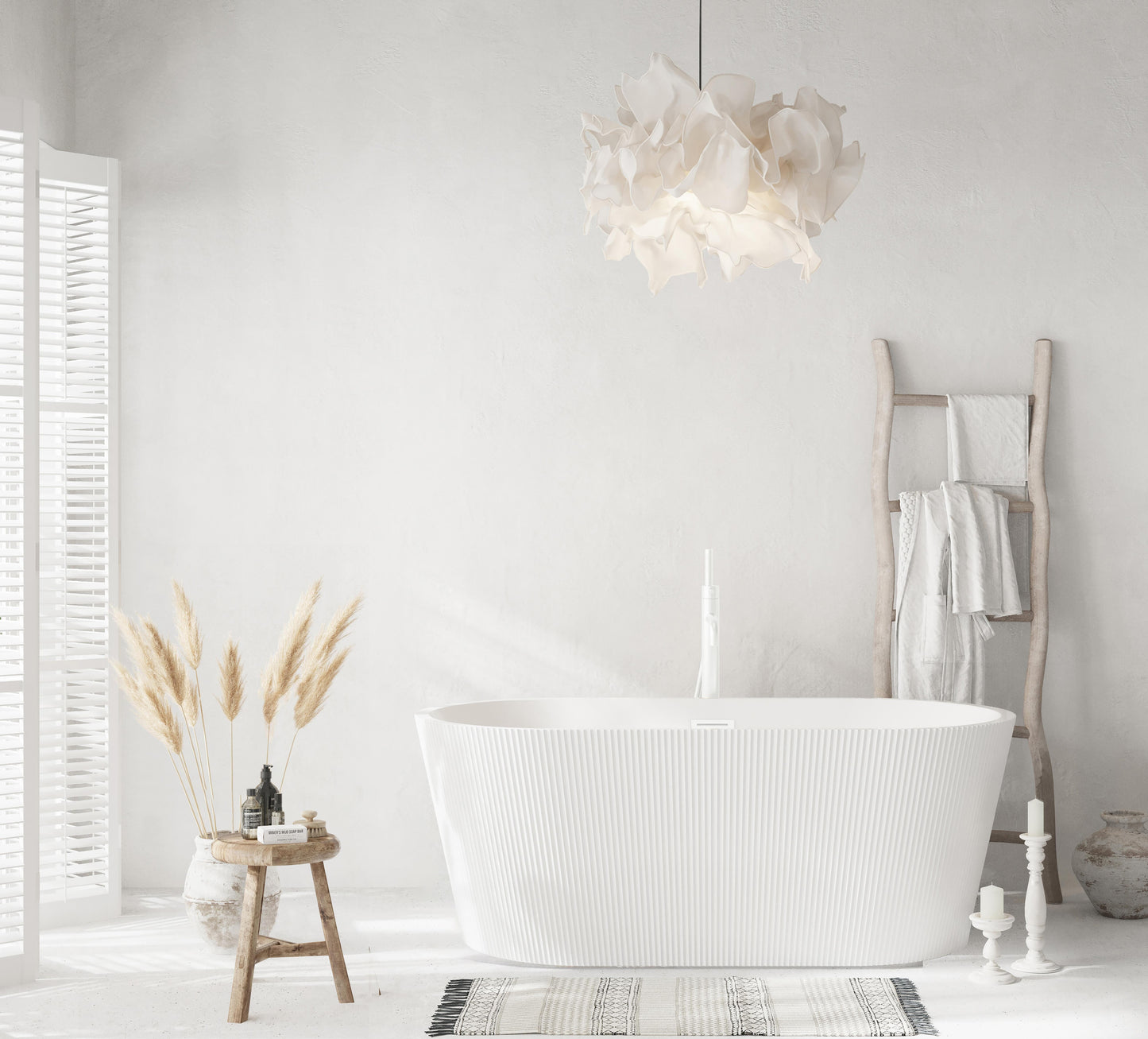 59 inch Bathtub in Glossy White with Polished White Trim