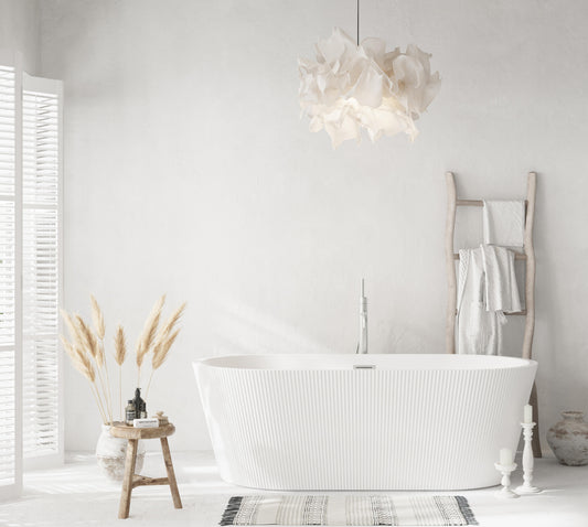 67 inch Bathtub in Glossy White with Brushed Nickel Trim