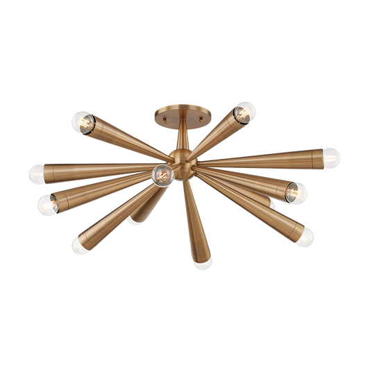 KEANU Semi Flush with PATINA BRASS Finish