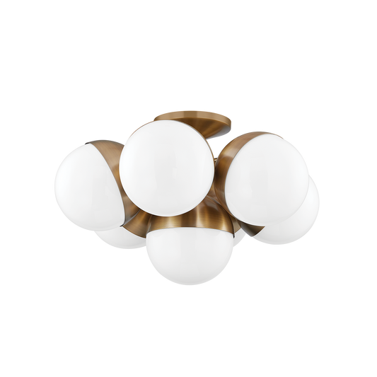 CUPERTINO Semi Flush with PATINA BRASS Finish