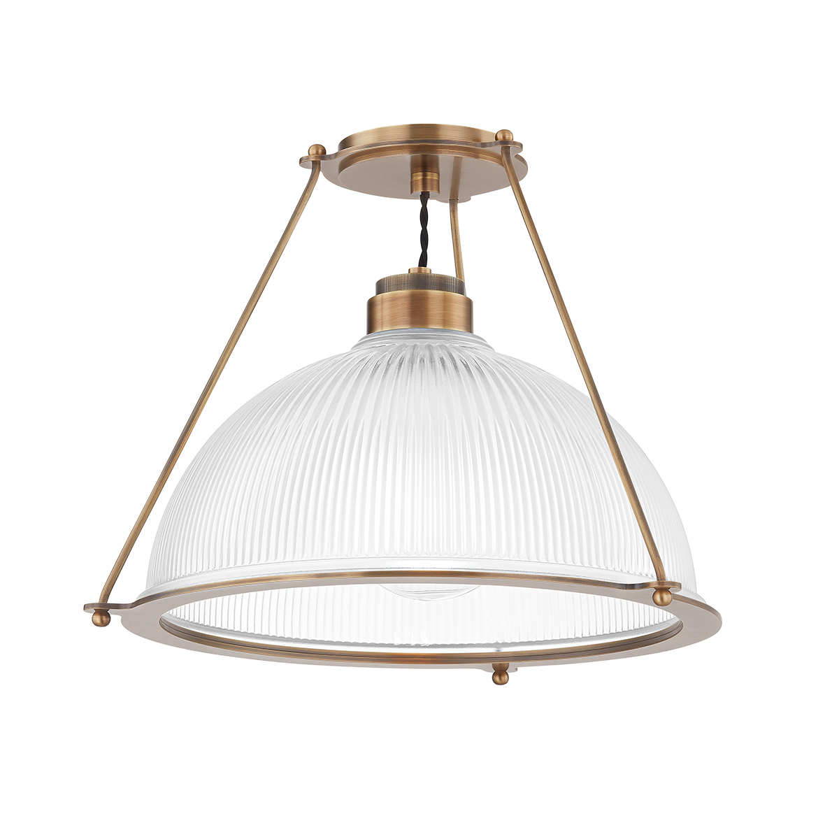 GLINT Semi Flush with PATINA BRASS Finish