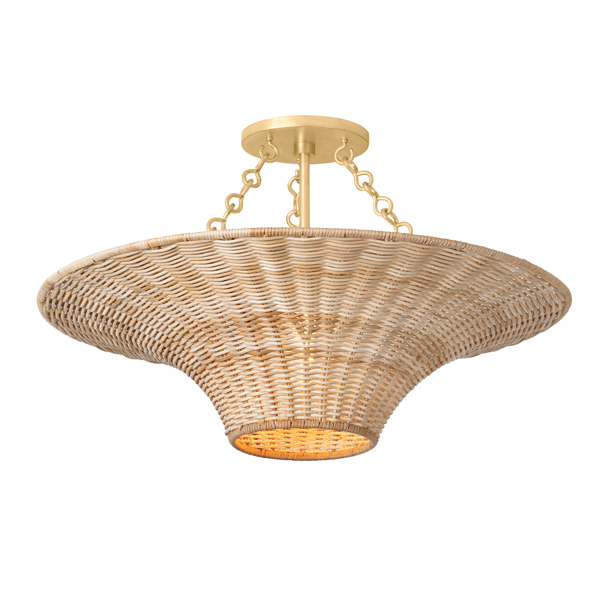 KETAN Semi Flush with VINTAGE GOLD LEAF Finish
