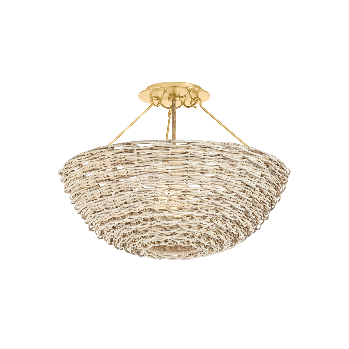 CAMPO Semi Flush with VINTAGE GOLD LEAF Finish