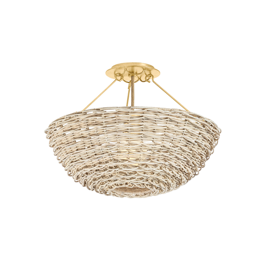 CAMPO Semi Flush with VINTAGE GOLD LEAF Finish