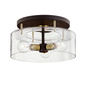Bergamot Station Semi Flush with BRONZE/BRUSHED BRASS Finish