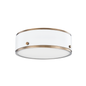 Eli Flush Mount with PATINA BRASS AND SOFT WHITE Finish