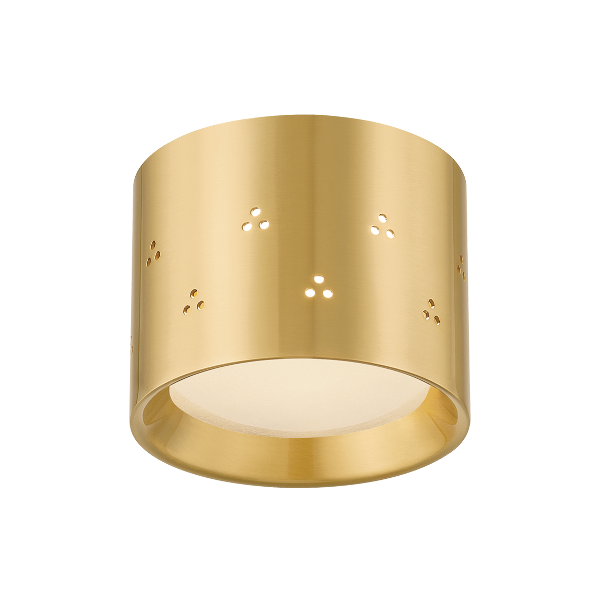 EDISTO Flush Mount with AGED BRASS Finish