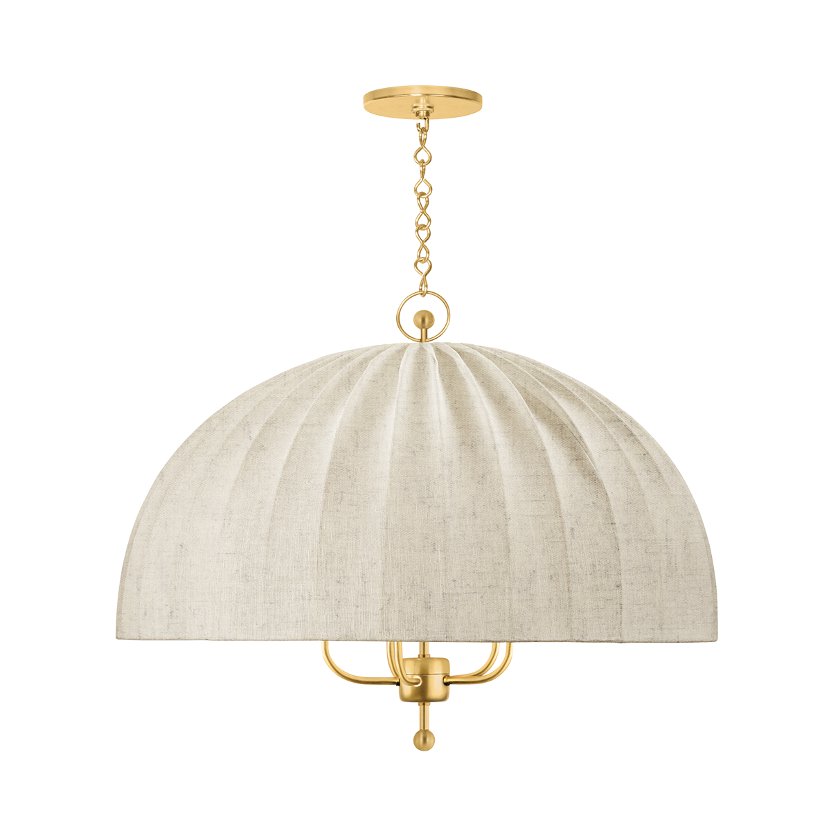 PALMETTO Chandelier with AGED BRASS Finish