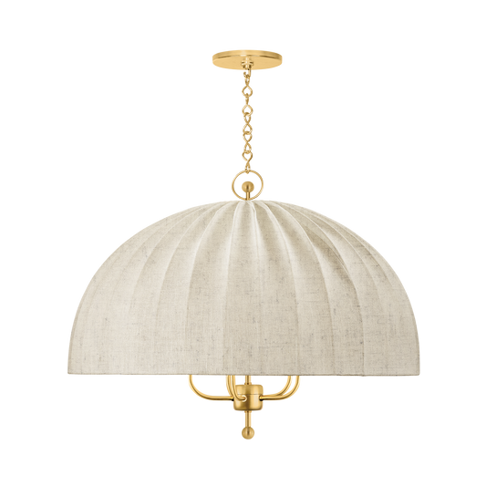 PALMETTO Chandelier with AGED BRASS Finish