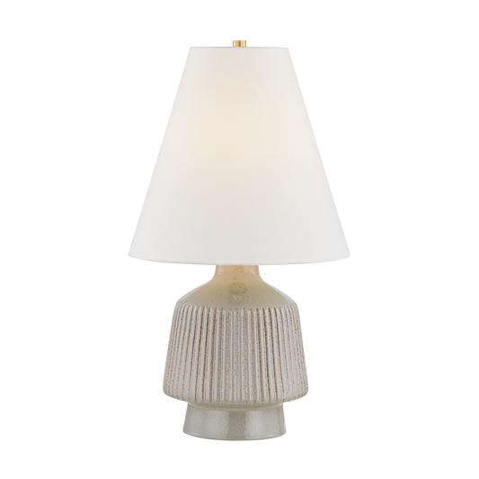 KING Table Lamp with AGED BRASS/CERAMIC COCCON Finish