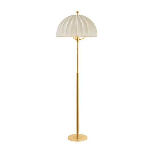 PALMETTO Floor Lamp with AGED BRASS Finish