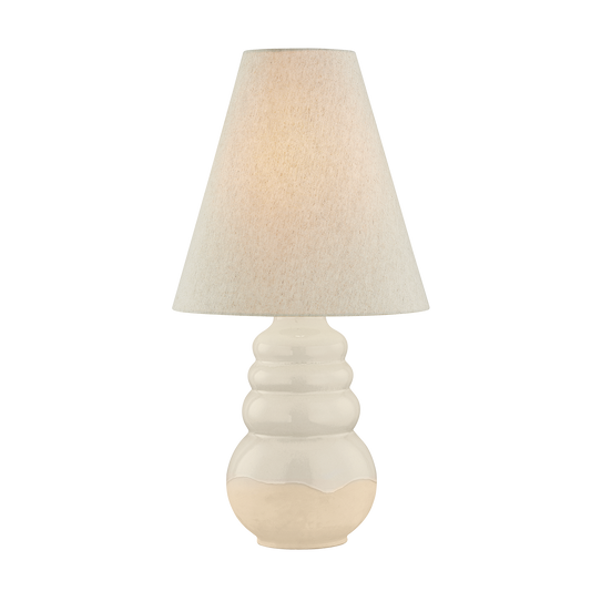 TYBEE Table Lamp with AGED BRASS/CERAMIC ELEMENTAL WHITE Finish