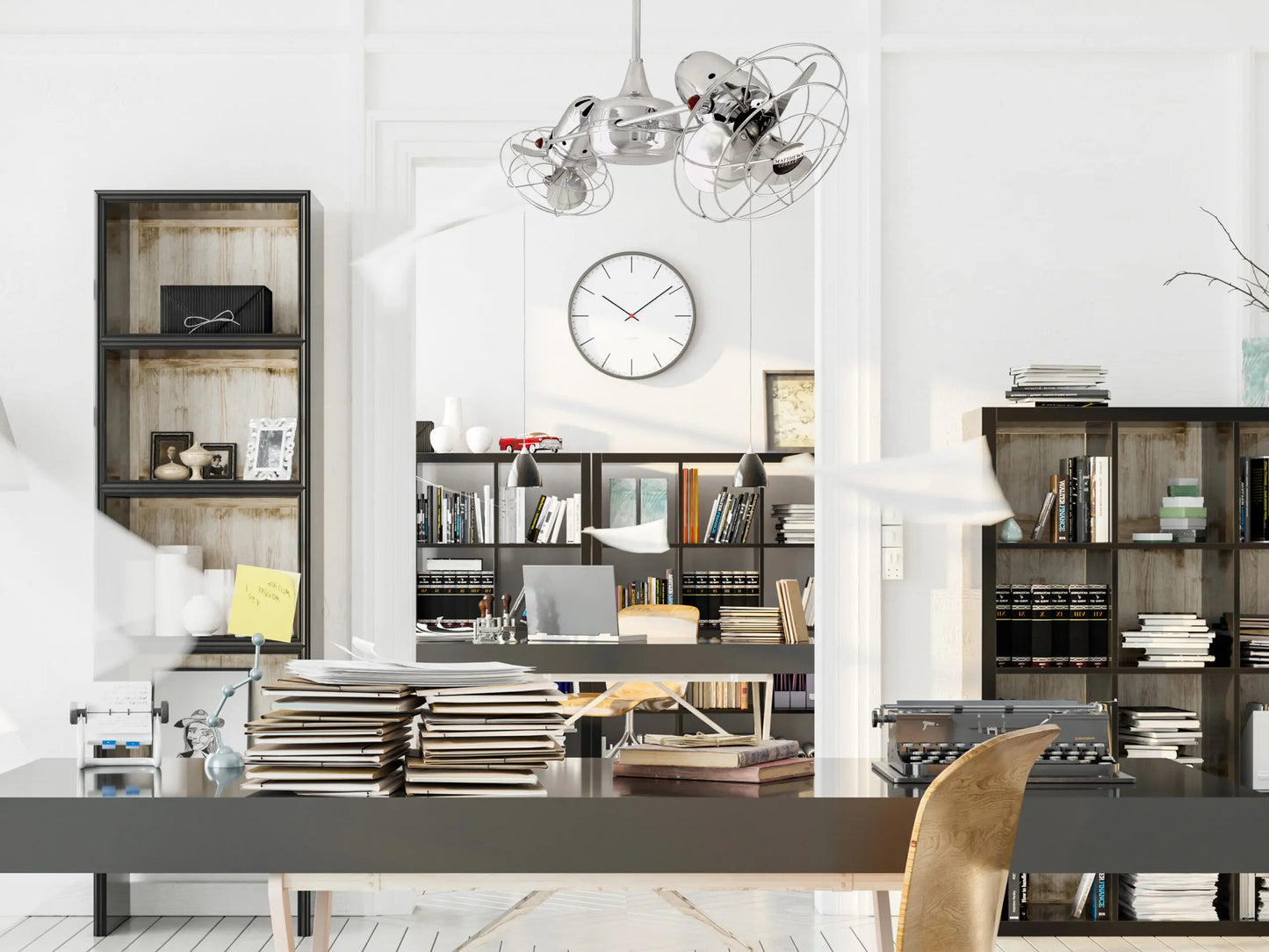 Duplo Dinamico 39 Inch Metal 360” rotational dual head ceiling fan. Multiple Finsh options to choose from.