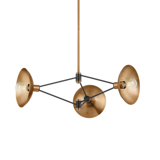 Axel Chandelier with PATINA BRASS/SOFT BLACK Finish
