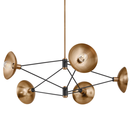 Axel Chandelier with PATINA BRASS/SOFT BLACK Finish