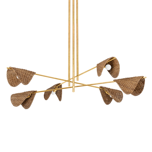 BARNABY Chandelier with VINTAGE GOLD LEAF Finish