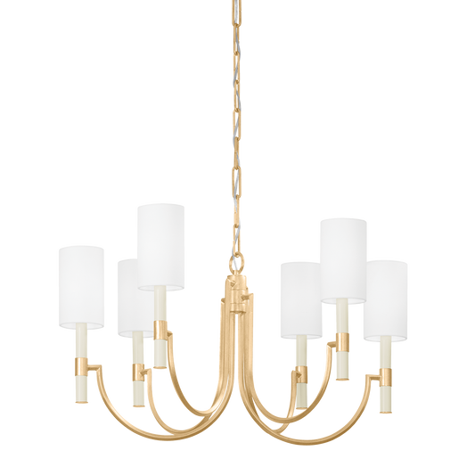 GUSTINE Chandelier with Vintage Gold Leaf Finish
