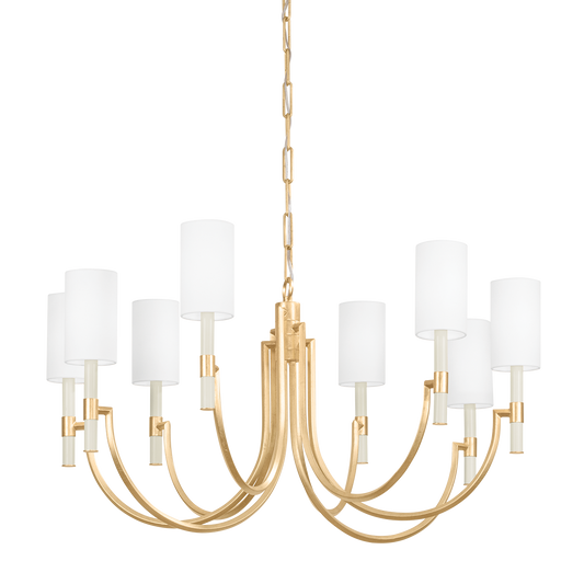 GUSTINE Chandelier with Vintage Gold Leaf Finish