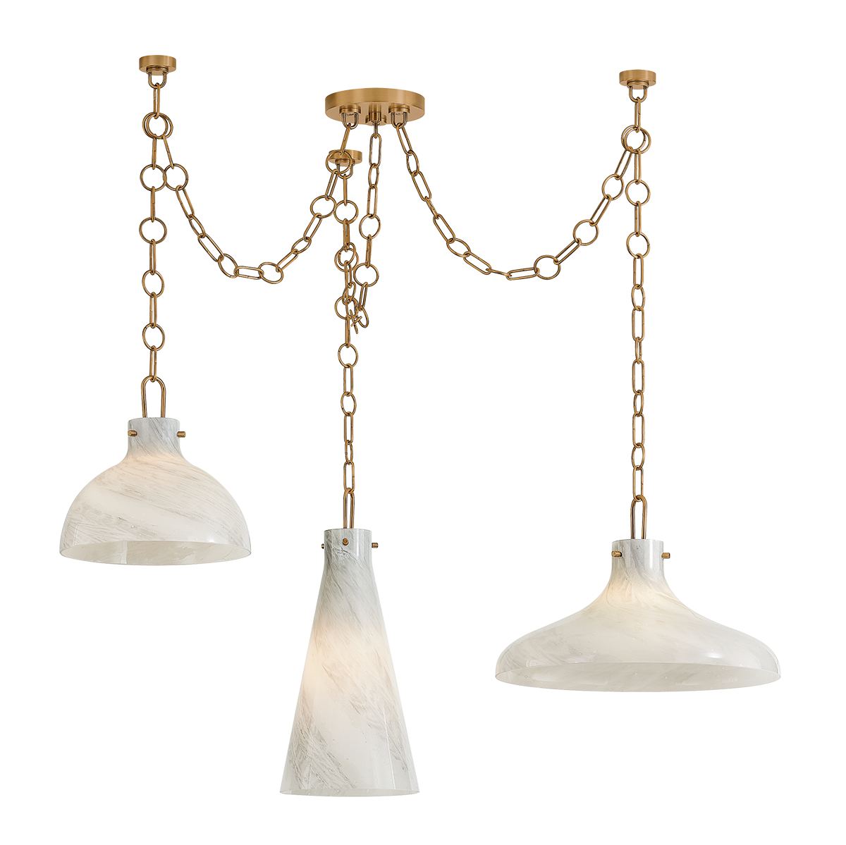 JOAQUIN Chandelier with PATINA BRASS Finish