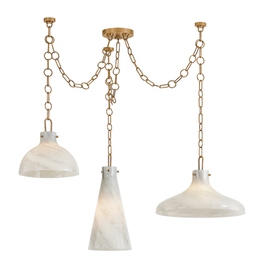 JOAQUIN Chandelier with PATINA BRASS Finish