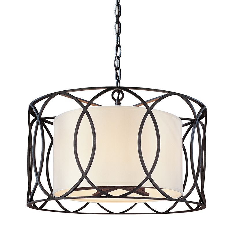 Sausalito Chandelier with TEXTURED IRON Finish
