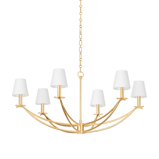 Bo Chandelier with Vintage Gold Leaf Finish