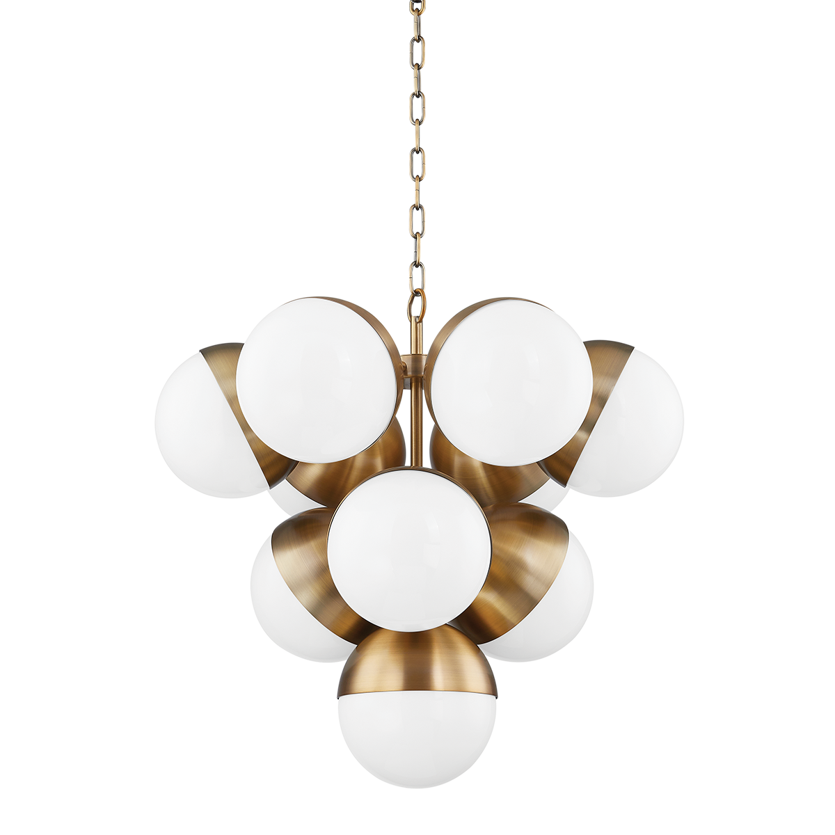 CUPERTINO Chandelier with PATINA BRASS Finish