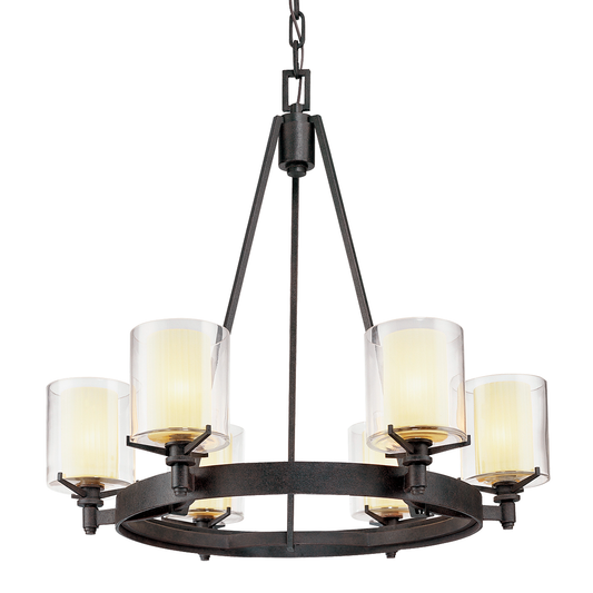 Arcadia Chandelier with TEXTURED IRON Finish