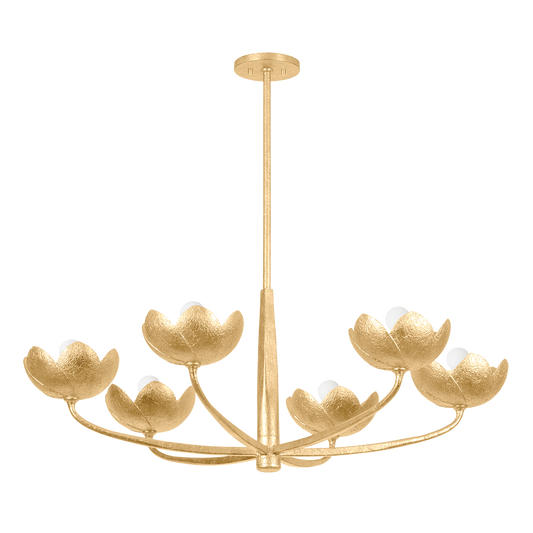 ARCATA Chandelier with VINTAGE GOLD LEAF Finish