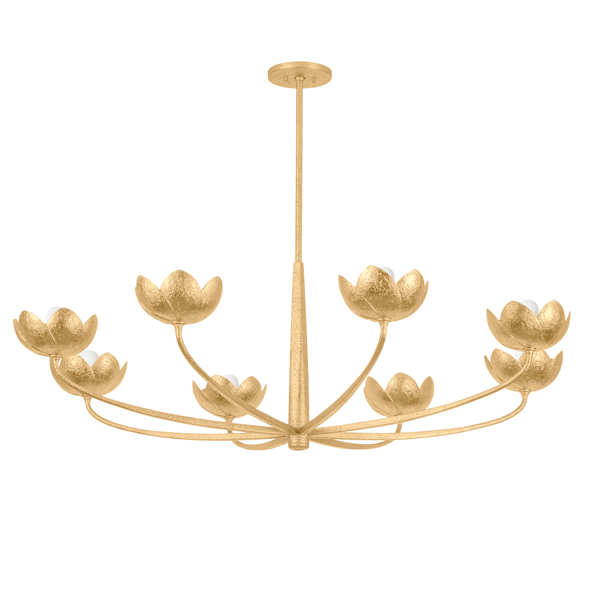 ARCATA Chandelier with VINTAGE GOLD LEAF Finish