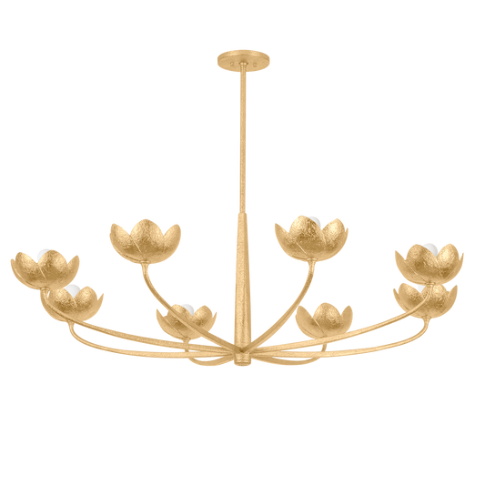 ARCATA Chandelier with VINTAGE GOLD LEAF Finish