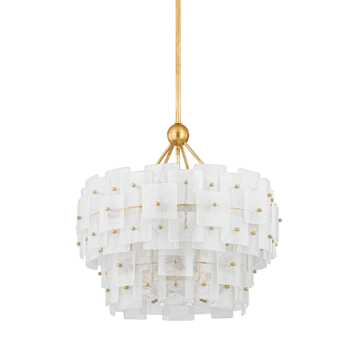 Jacik Chandelier with Vintage Gold Leaf Finish
