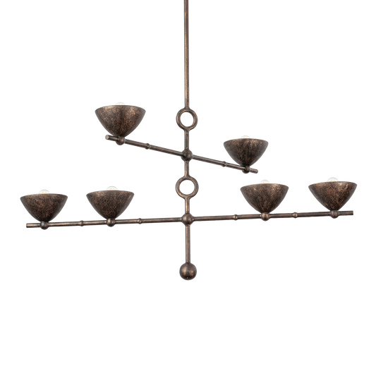 VISHAL Chandelier with BLACK PATINA GOLD Finish