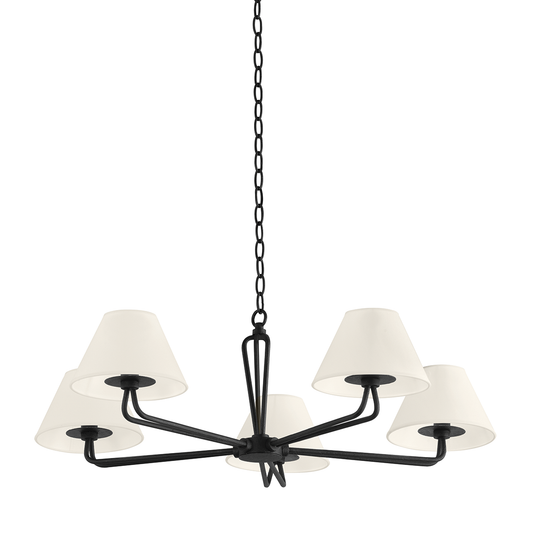 Ozias Chandelier with BLACK IRON Finish