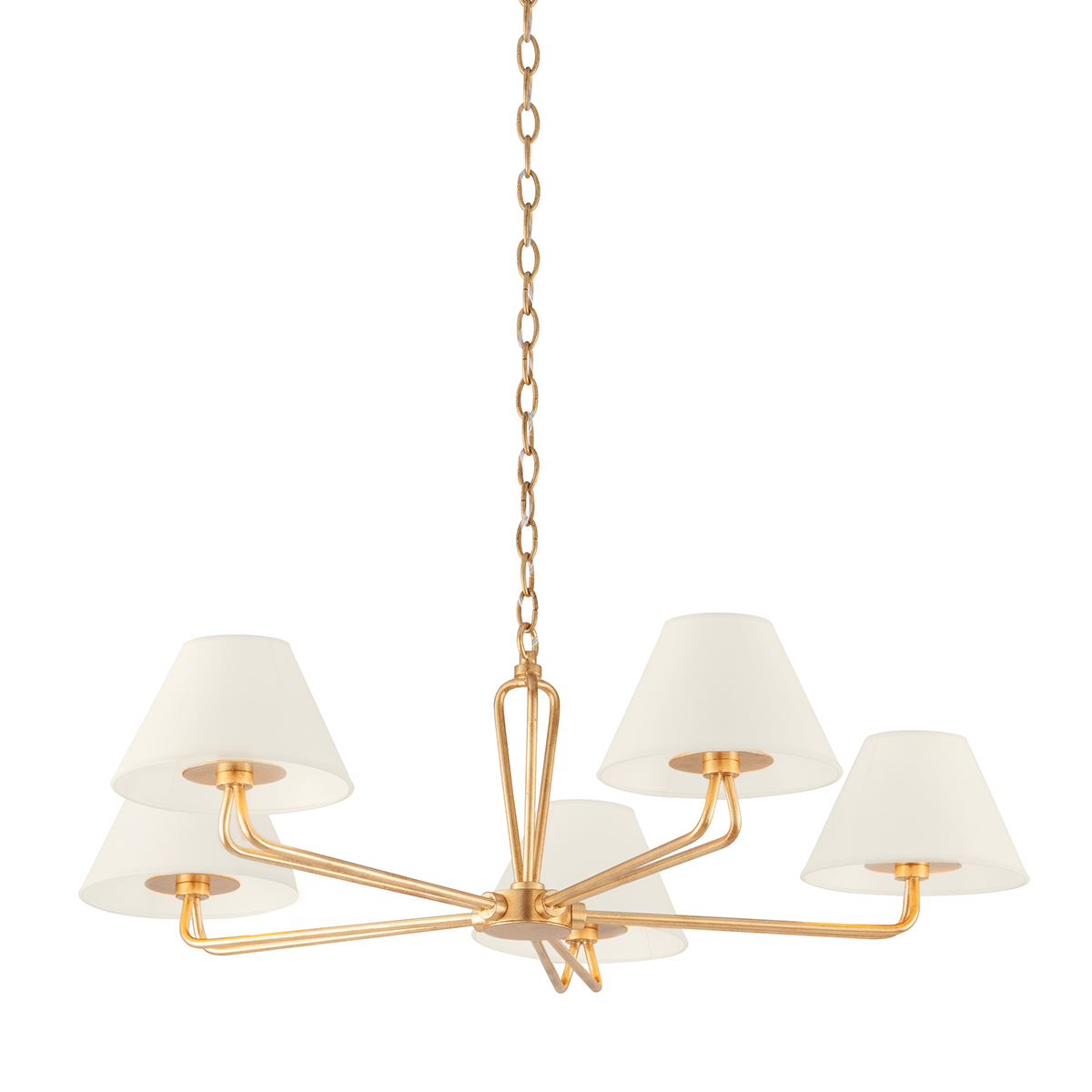 Ozias Chandelier with VINTAGE GOLD LEAF Finish