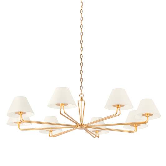 Ozias Chandelier with VINTAGE GOLD LEAF Finish