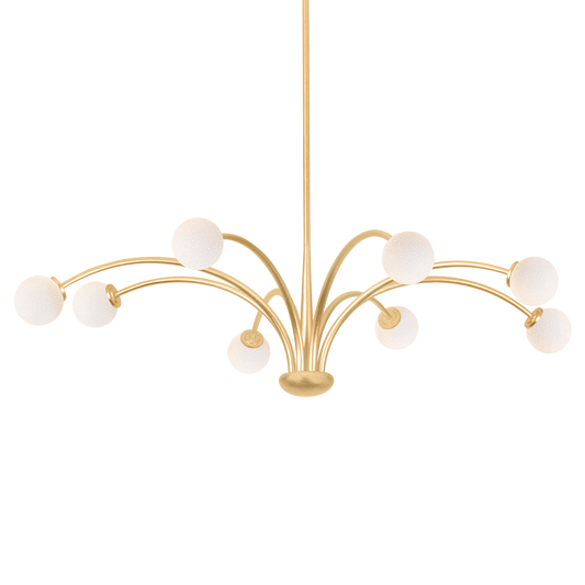 ORINDA Chandelier with VINTAGE GOLD LEAF Finish