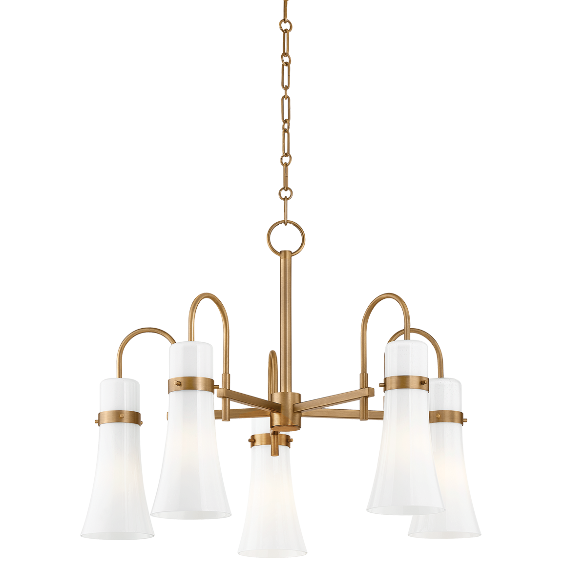 MAPLE Chandelier with PATINA BRASS Finish