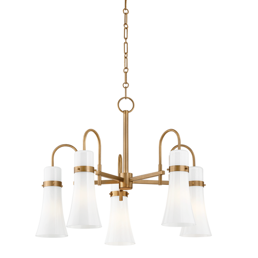 MAPLE Chandelier with PATINA BRASS Finish