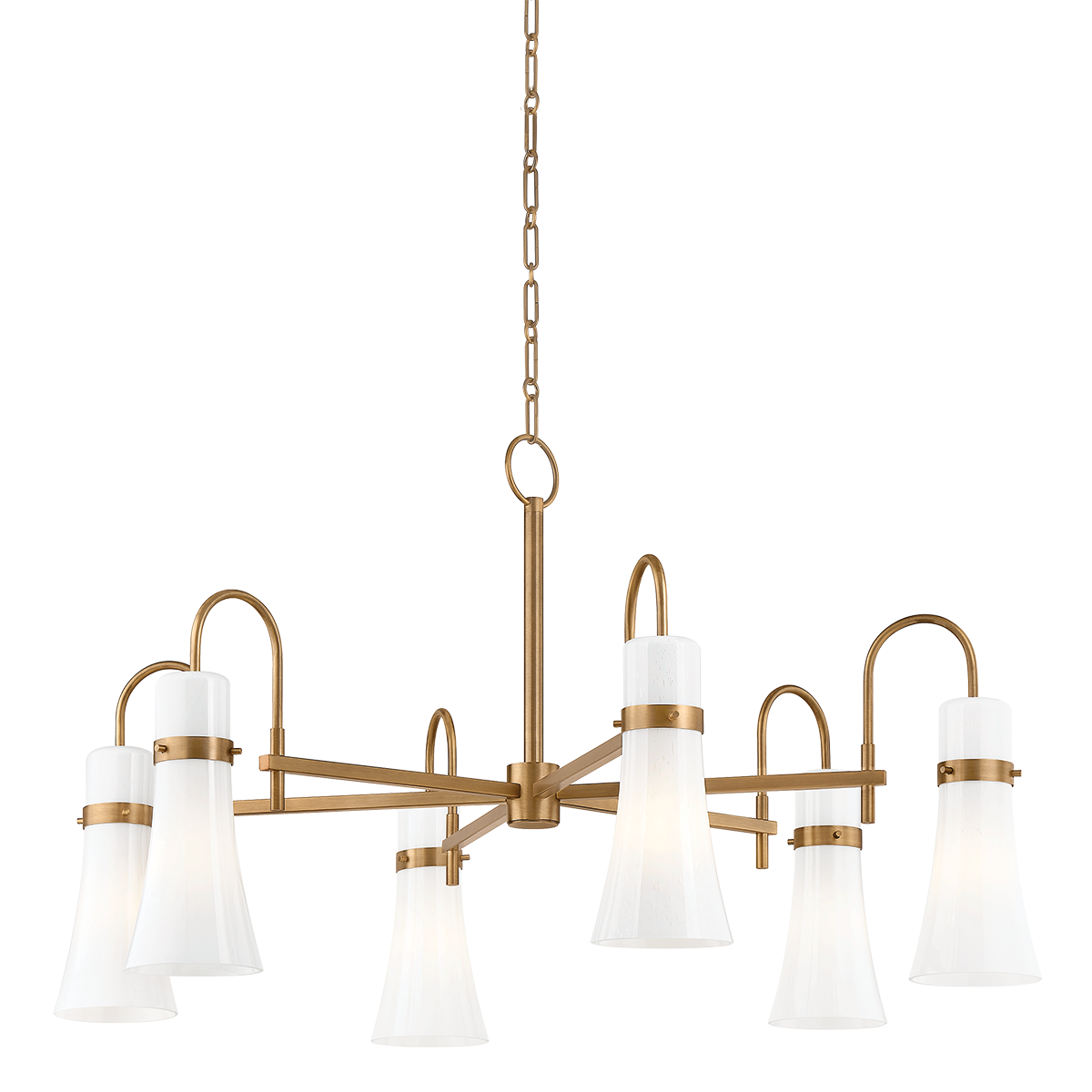 MAPLE Chandelier with PATINA BRASS Finish