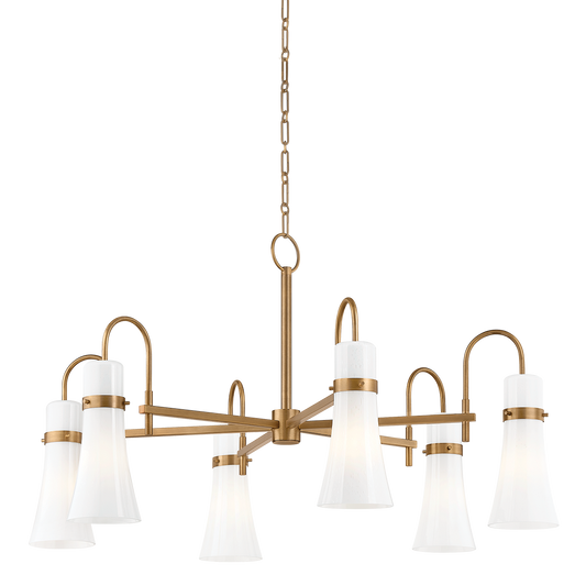 MAPLE Chandelier with PATINA BRASS Finish