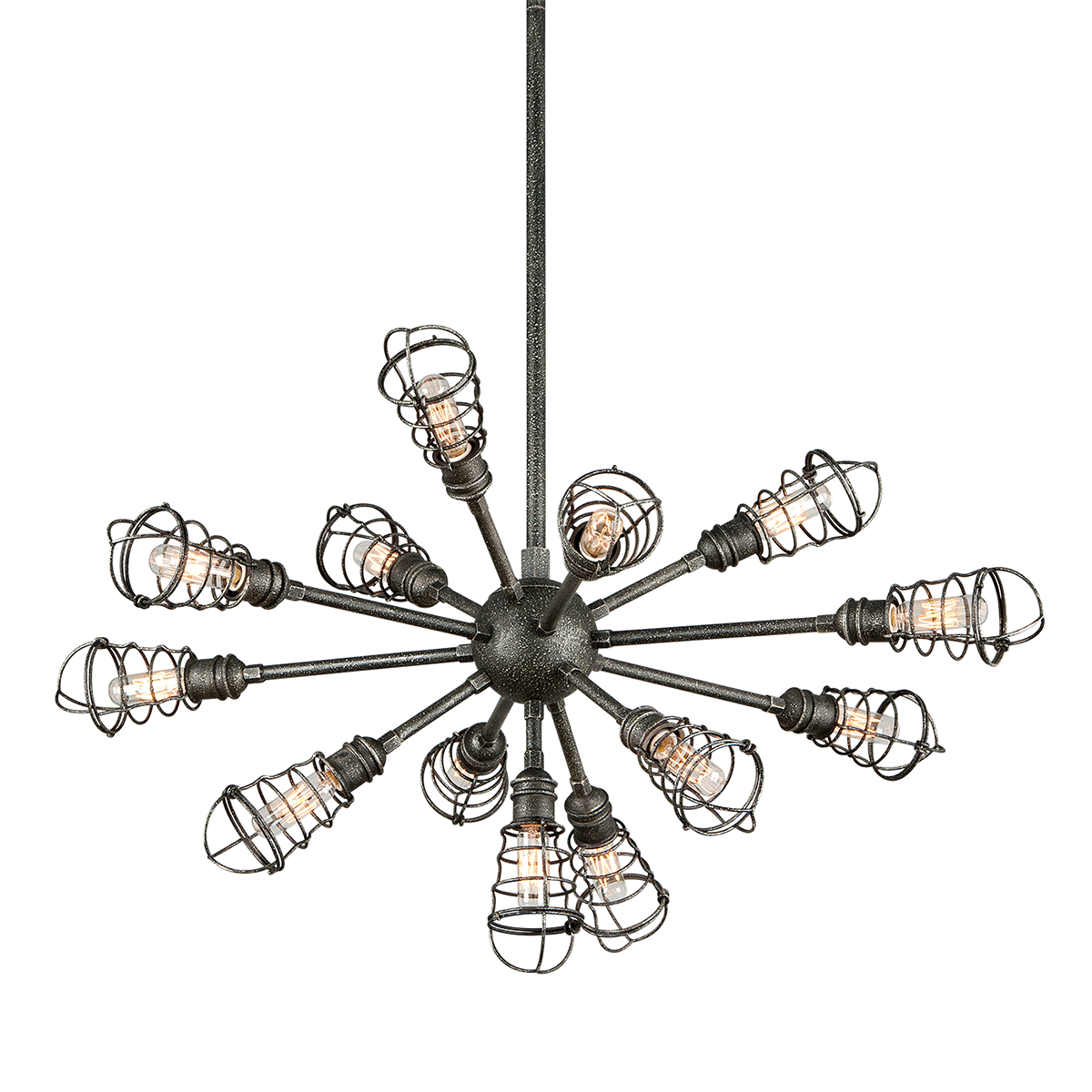 Conduit Chandelier with OLD SILVER Finish