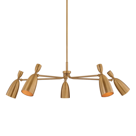 SPADE Chandelier with PATINA BRASS Finish