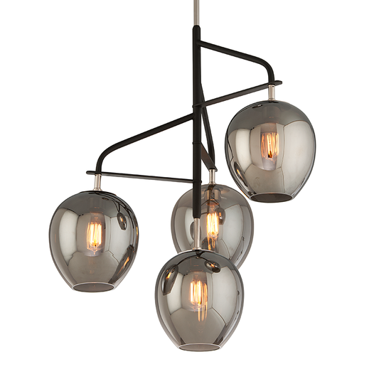 Odyssey Chandelier with TEXTURED BLACK & POLISH NICKEL Finish