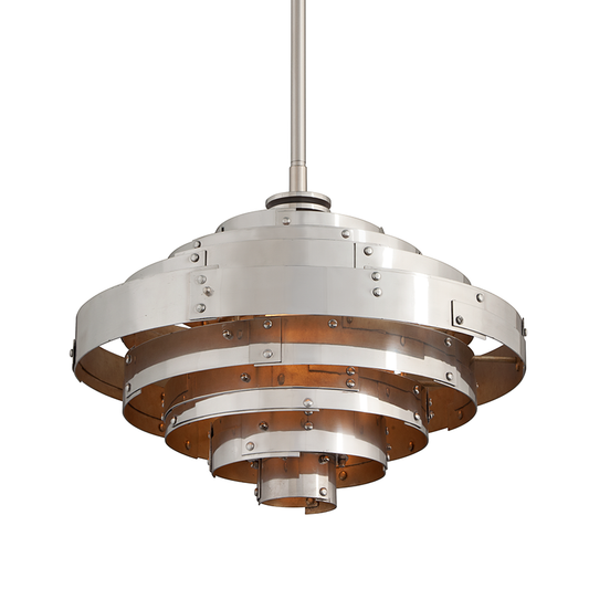 Mitchel Field Pendant with VINTAGE ALUMINUM PARISIAN LEAF Finish