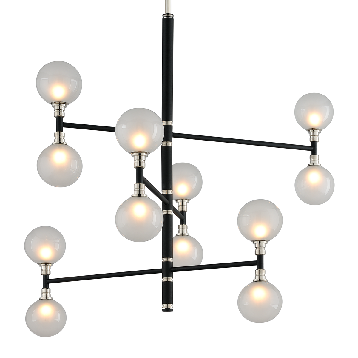 Andromeda Chandelier with TEXTURED BLACK & POLISH NICKEL Finish
