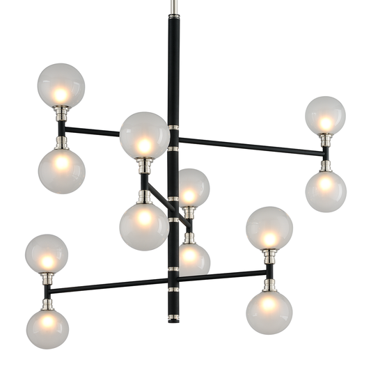 Andromeda Chandelier with TEXTURED BLACK & POLISH NICKEL Finish