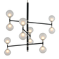 Andromeda Chandelier with TEXTURED BLACK & POLISH NICKEL Finish